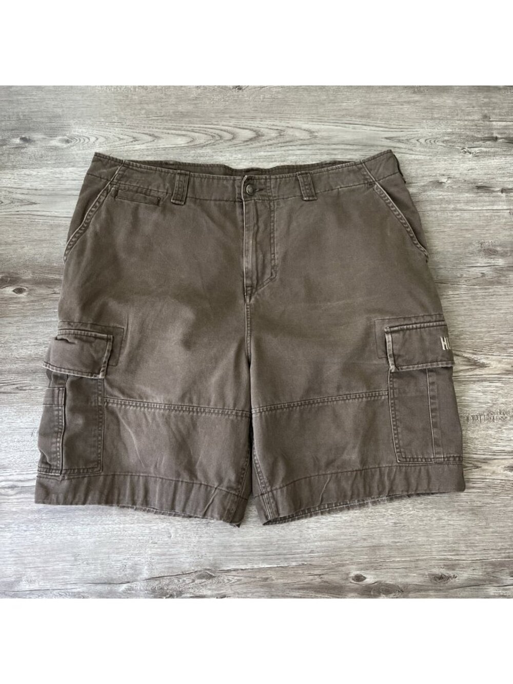 Hurley Cargo Shorts Mens 36 Brown 9" Inseam Vintage Y2K Skate Surf